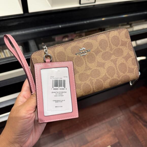 Coach CBZ99 Long Zip Around Wallet With Detachable Card Case In Signature Canvas - Picture 11 of 16